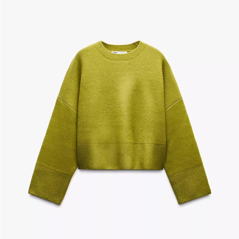 Zara Set - Light Green Wool Blend Basic Knit Sweater & Mini Skirt - Picture 14 of 17